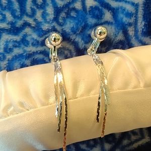 Silver tone clip on earrings